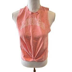 Adidas Logo Twist Front sleeveless Tank Top Light Pink M